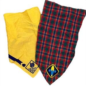 Lot of 2 Vintage 80s Boys Scouts of America Bandanas Cub Scouts Webelos